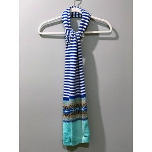 Talbots Blue Striped Knit Scarf